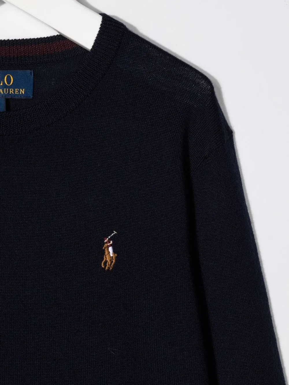  Polo Ralph Lauren Kids Pullover Mit Logo Stickerei   Blau 