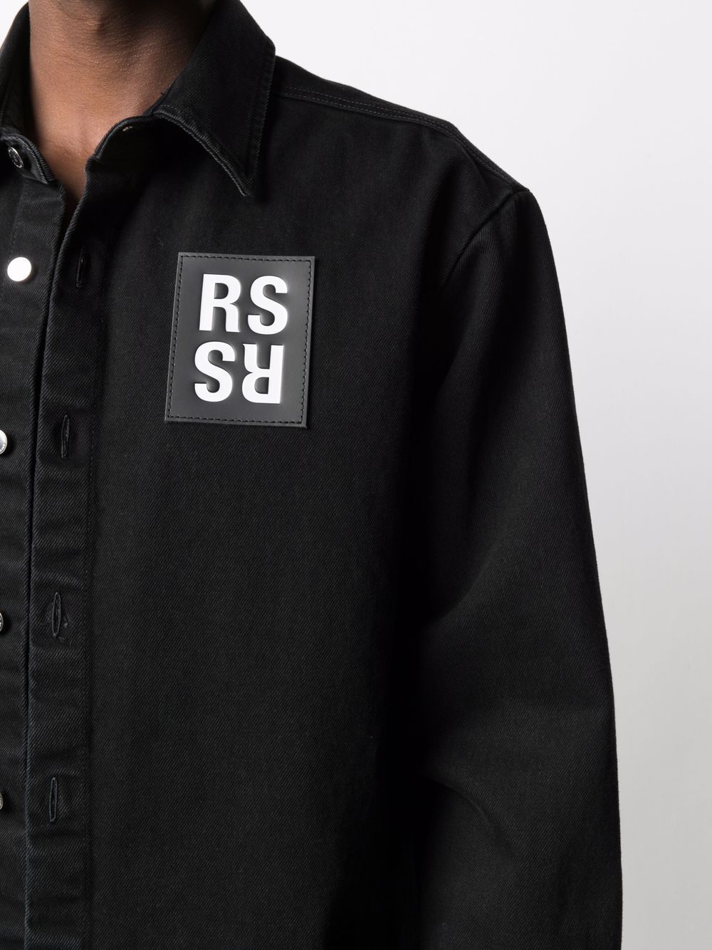 фото Raf simons куртка-рубашка с нашивкой-логотипом