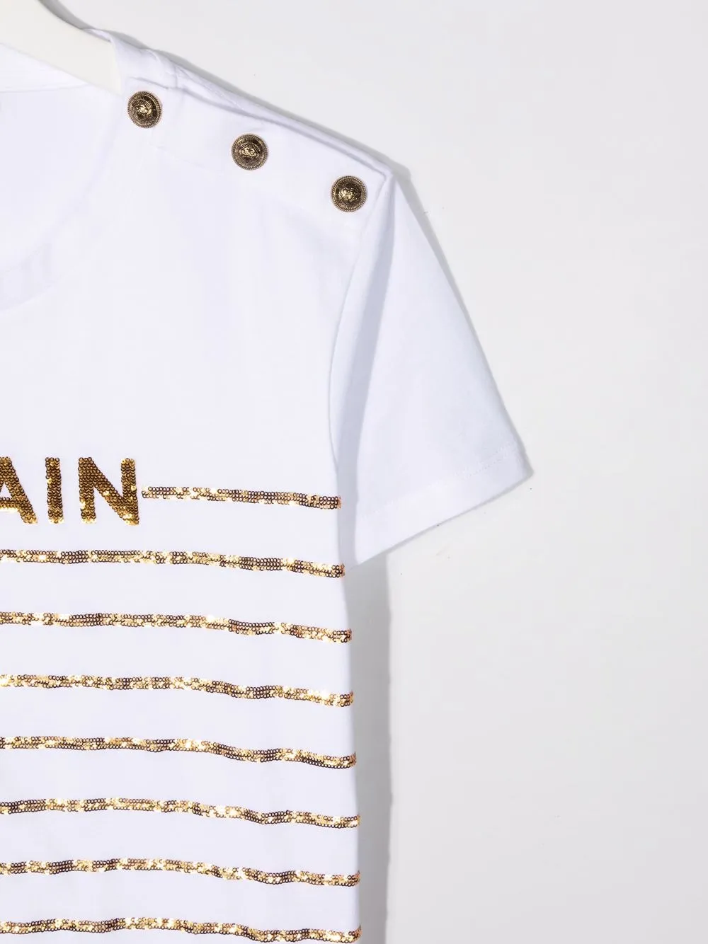 фото Balmain kids футболка с пайетками и логотипом