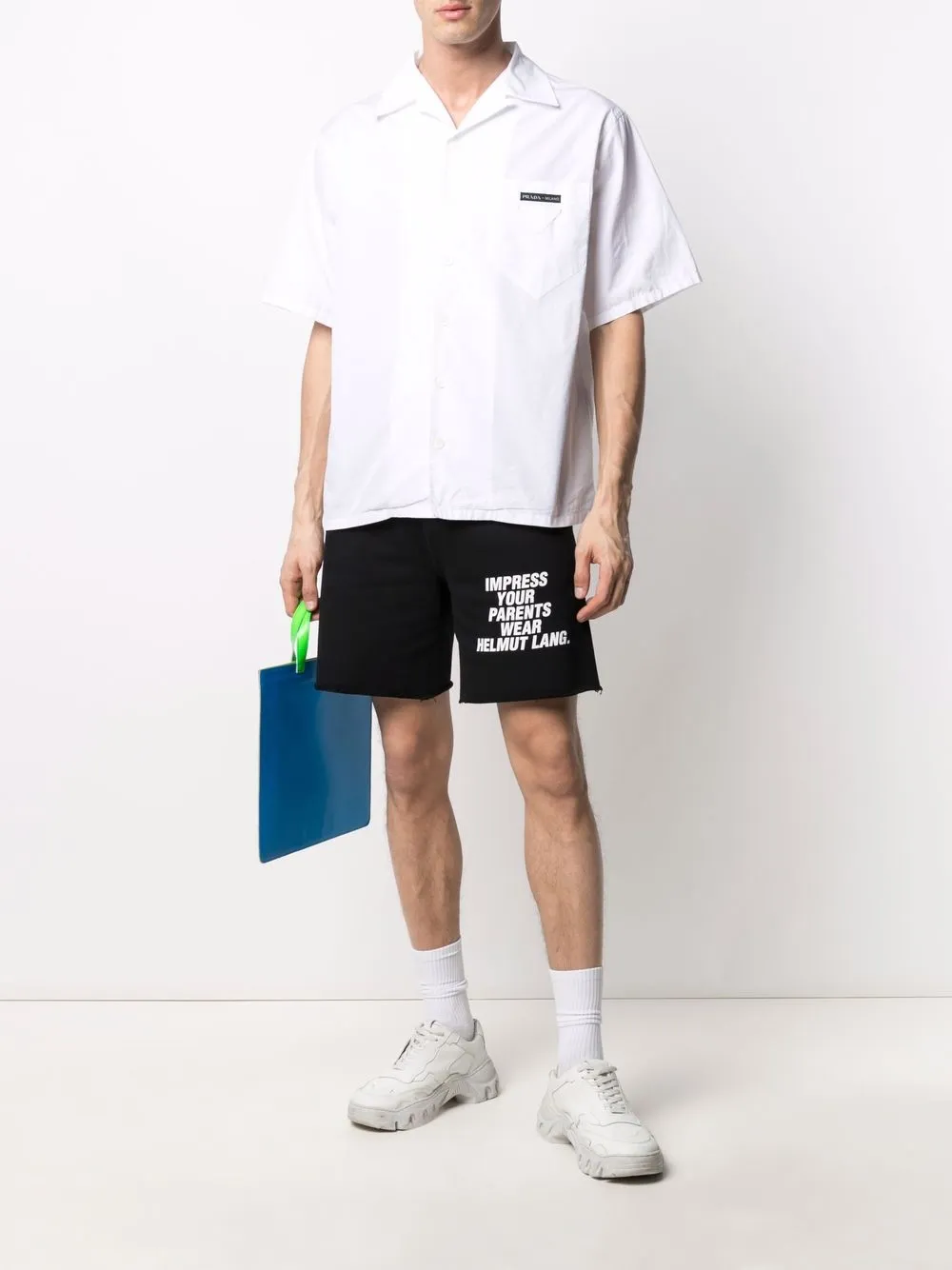 фото Helmut lang спортивные шорты с графичным принтом