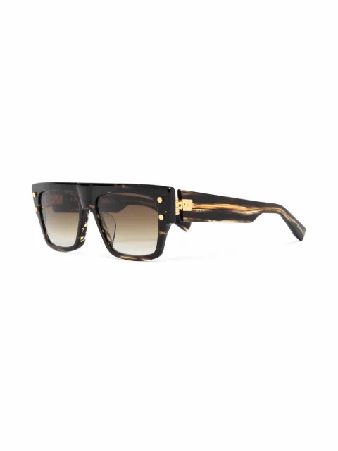 Balmain Eyewear tortoiseshell-effect square-frame sunglasses BPS116B - 1