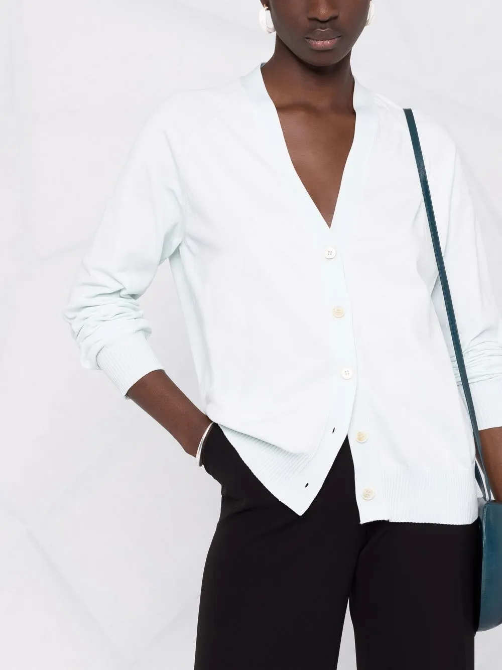 Jil Sander V-neck Cardigan In Grün