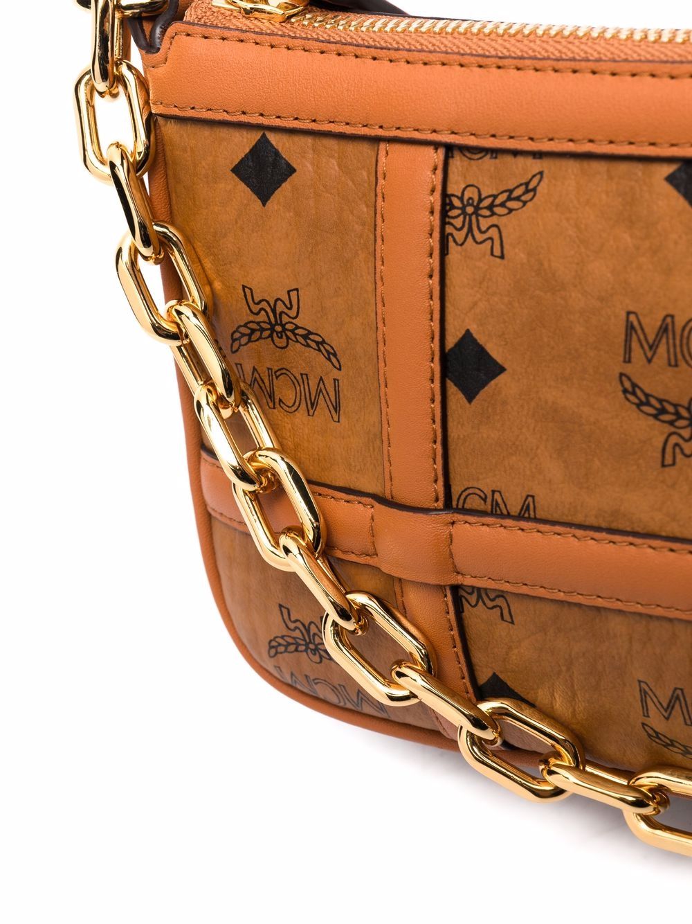 Shop Mcm Mini Aren Shoulder Bag In Brown