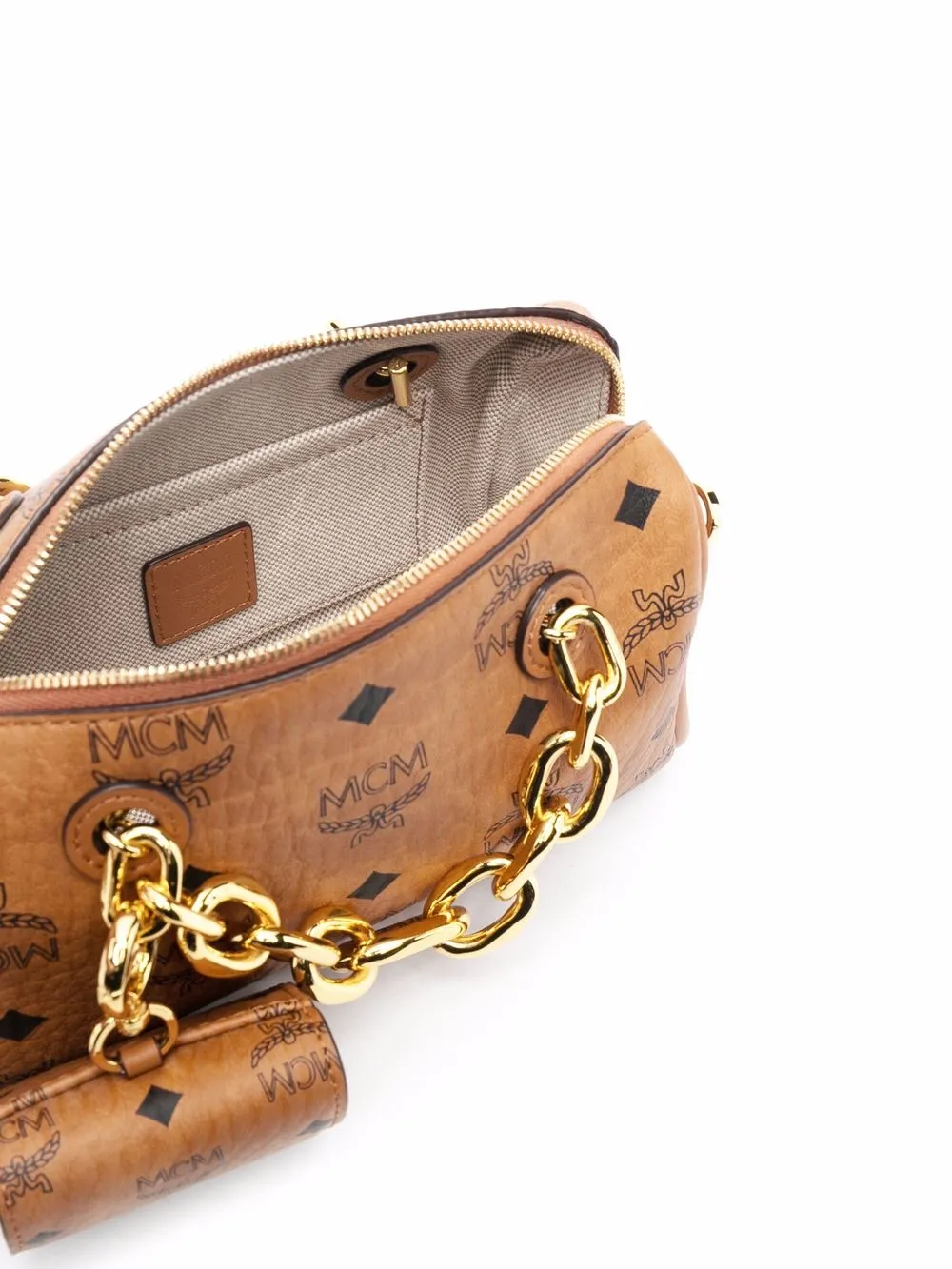 Mcm Mini Essential Boston Crossbody Bag In Brown ModeSens