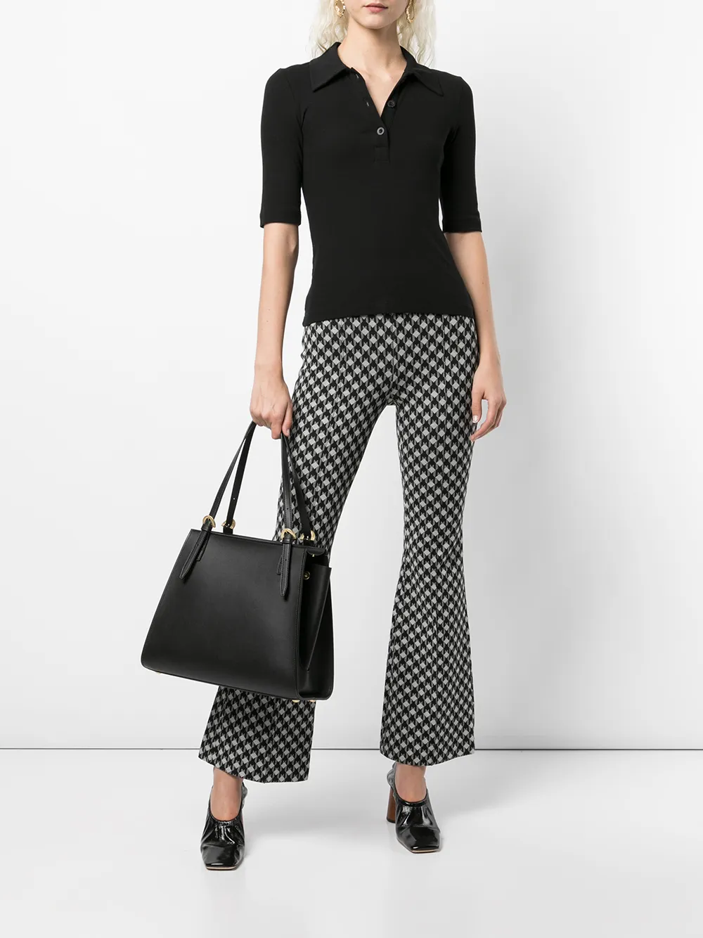 Zac Zac Posen Alice leren shopper - Zwart