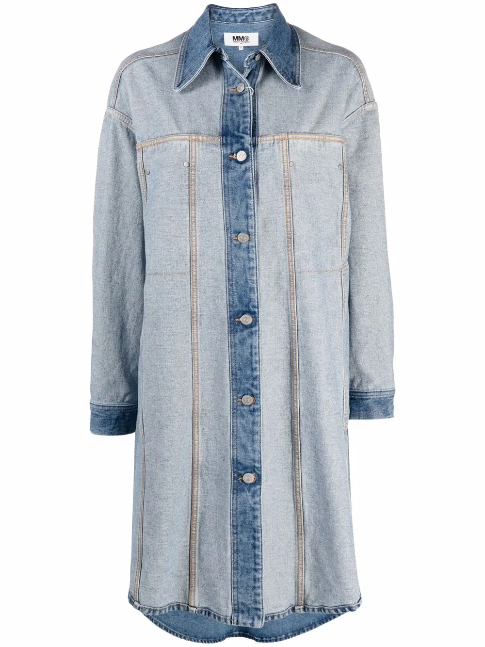 MM6 Maison Margiela Reversible single-breasted Denim Coat - Farfetch