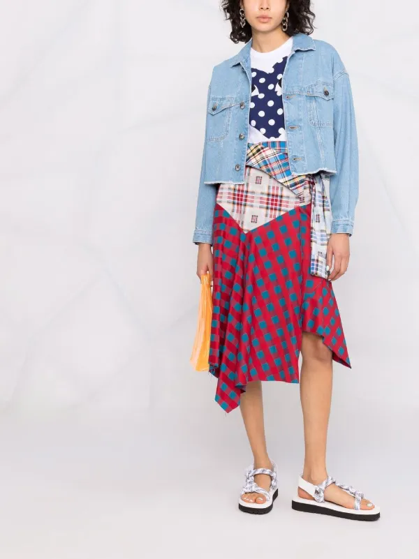 Opening Ceremony logo print Cropped Denim Jacket Blue FARFETCH CA