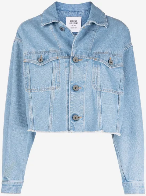 Opening Ceremony logo-print cropped denim jacket