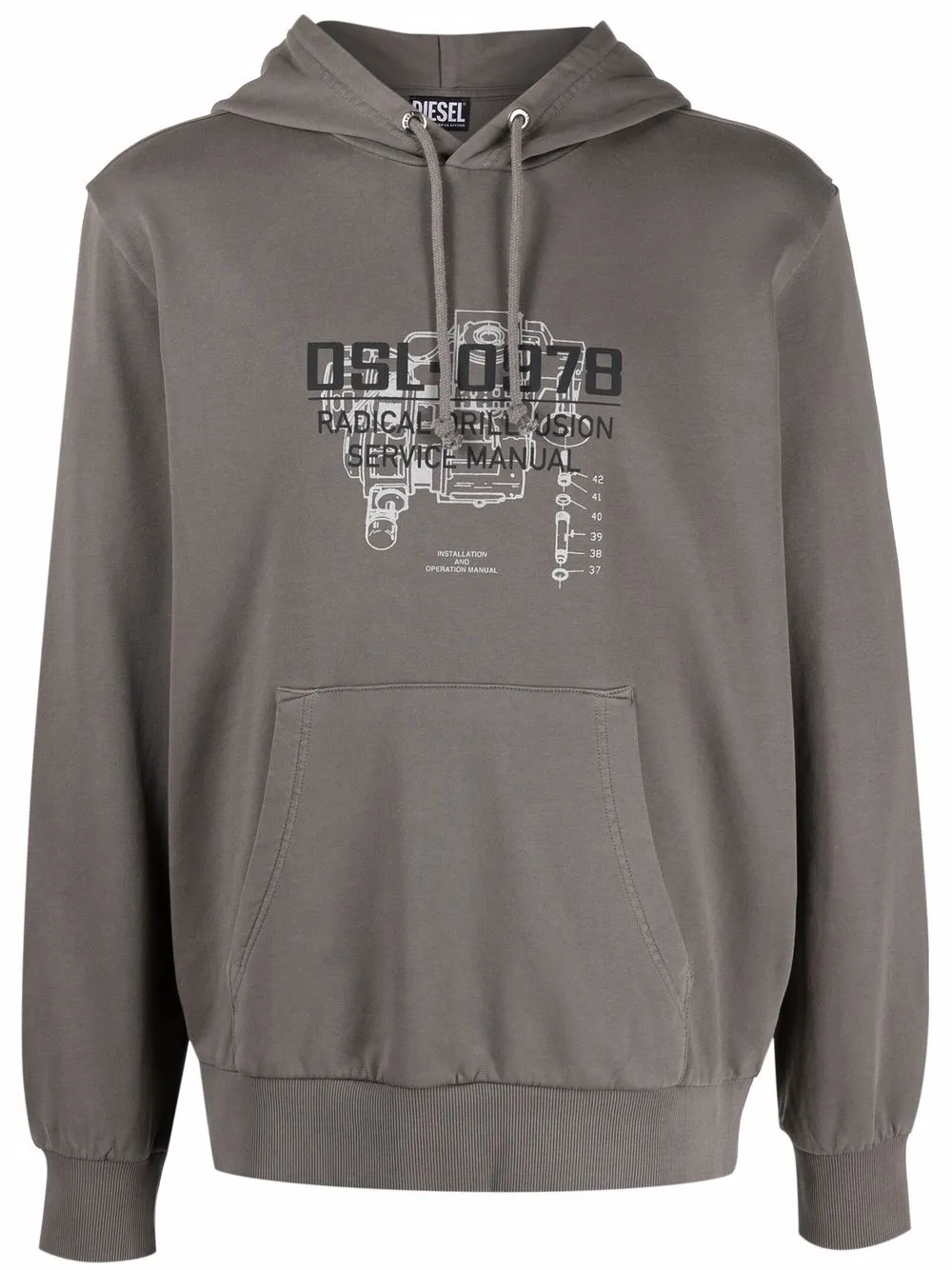 Diesel slogan-print Cotton Hoodie - Farfetch