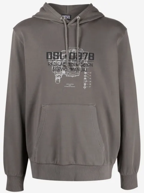 Diesel hoodie con eslogan estampado