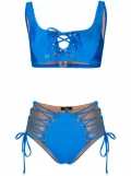 Noire Swimwear lace-up two-piece bikini - Blue