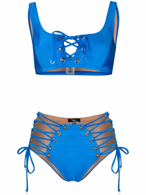 Noire Swimwear bikini à détail de laçage