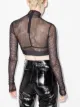 Dolce & Gabbana logo bang sheer cropped top