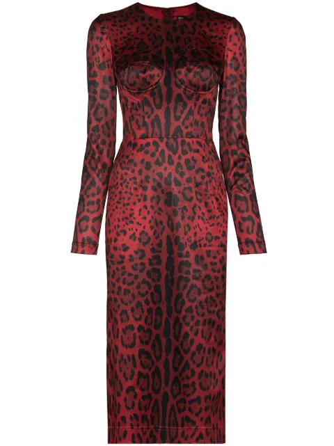 Dolce & Gabbana leopard print midi dress