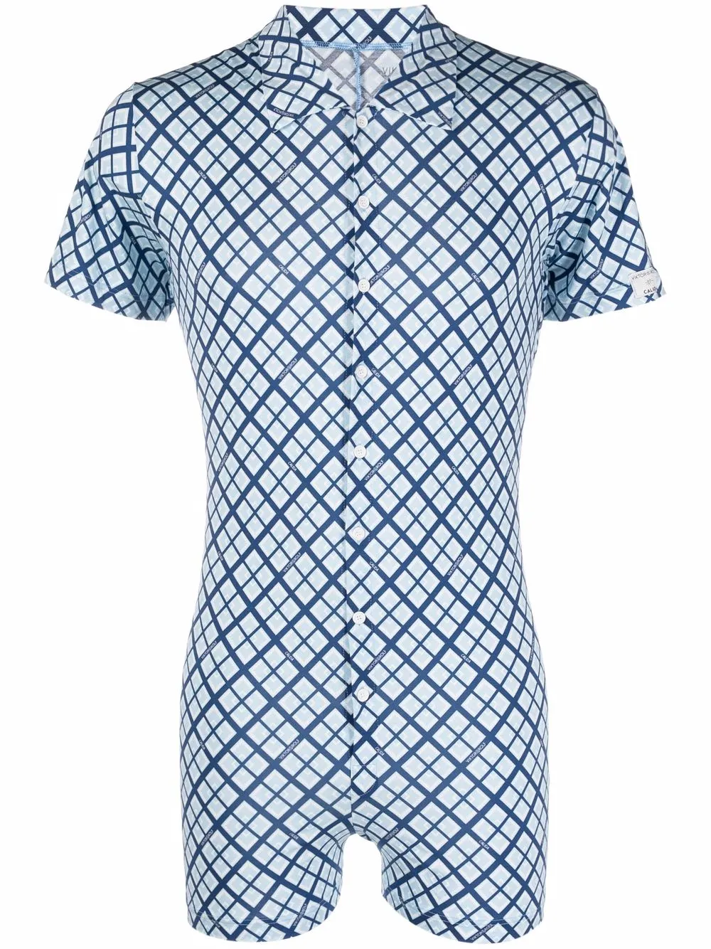 Viktor & Rolf Argyle-check Print Body In Blue
