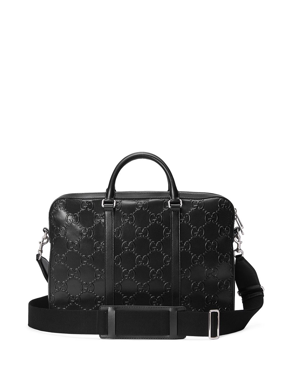 фото Gucci портфель на молнии с тисненым логотипом gg