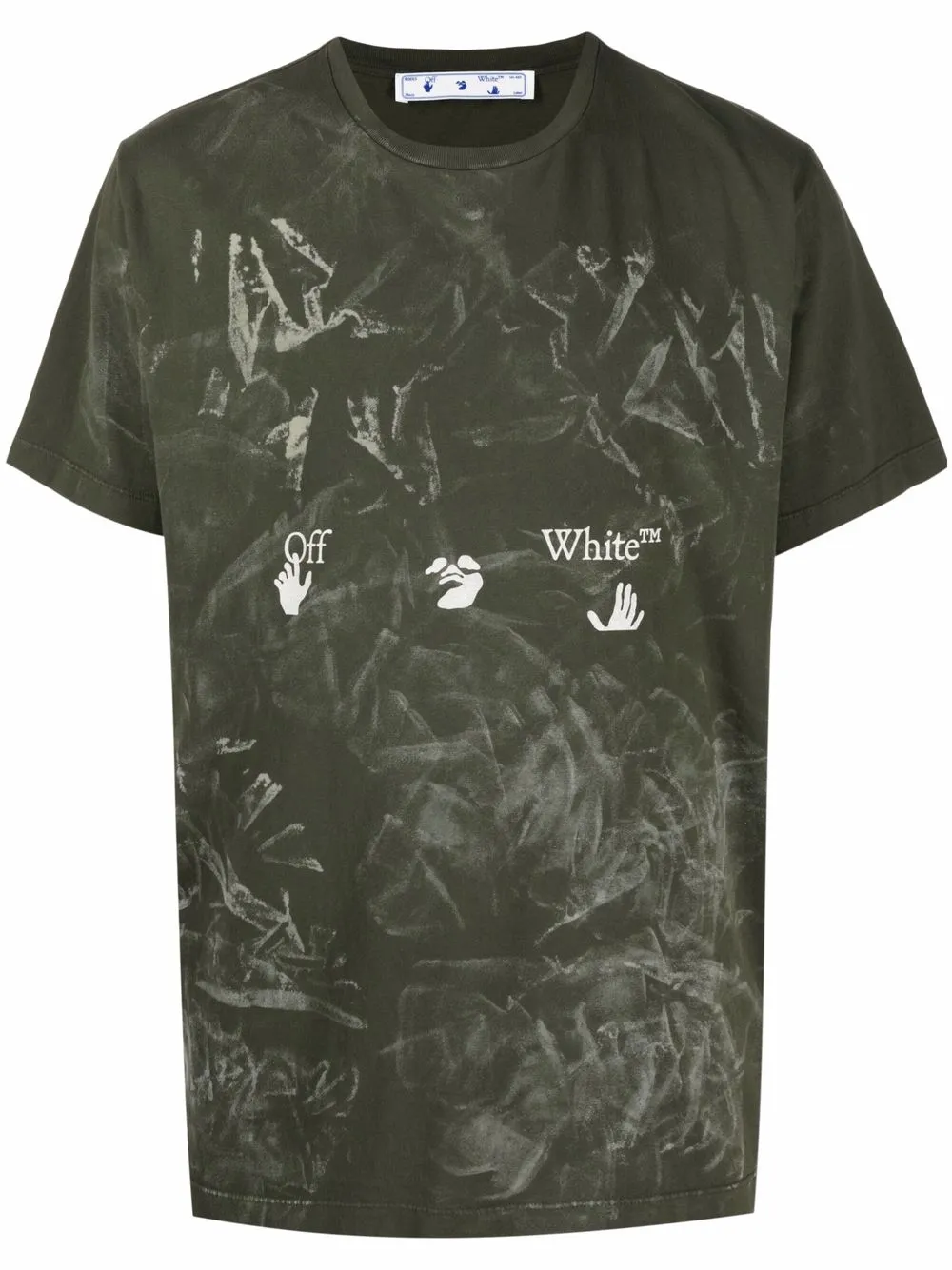 OFF-WHITE PAINT-EFFECT LOGO T-SHIRT