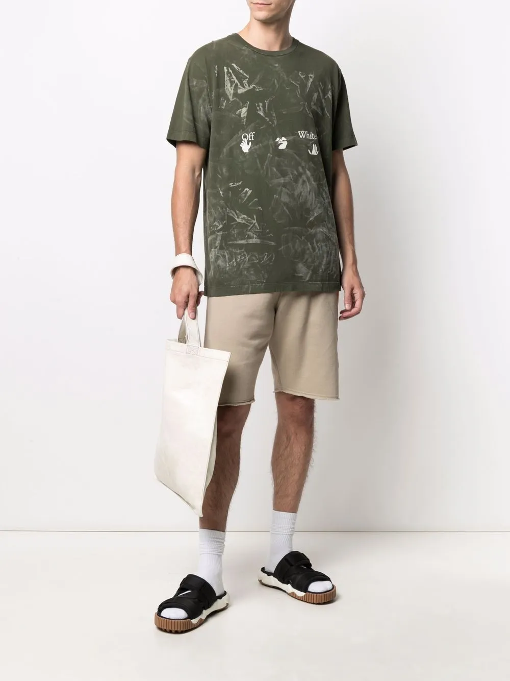 фото Off-white футболка с эффектом разбрызганной краски