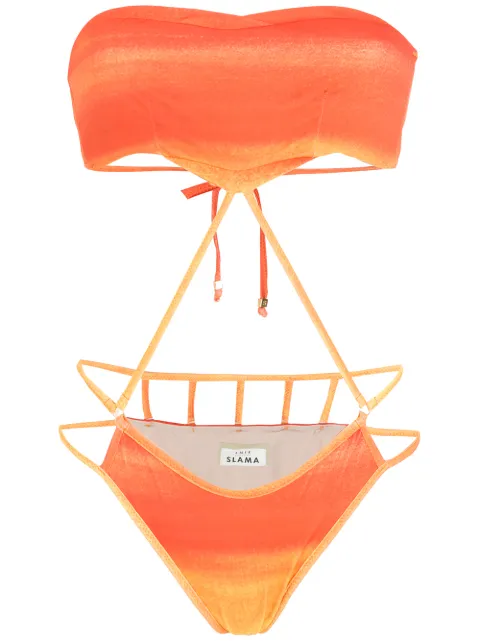 Amir Slama printed cut-out swimsuit