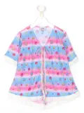 Amir Slama fringed-trim printed top - Pink