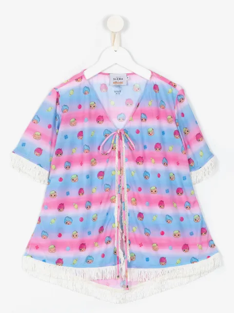 Amir Slama fringed-trim printed top