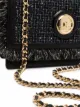 Elisabetta Franchi Ausgefranste Tweed-Schultertasche