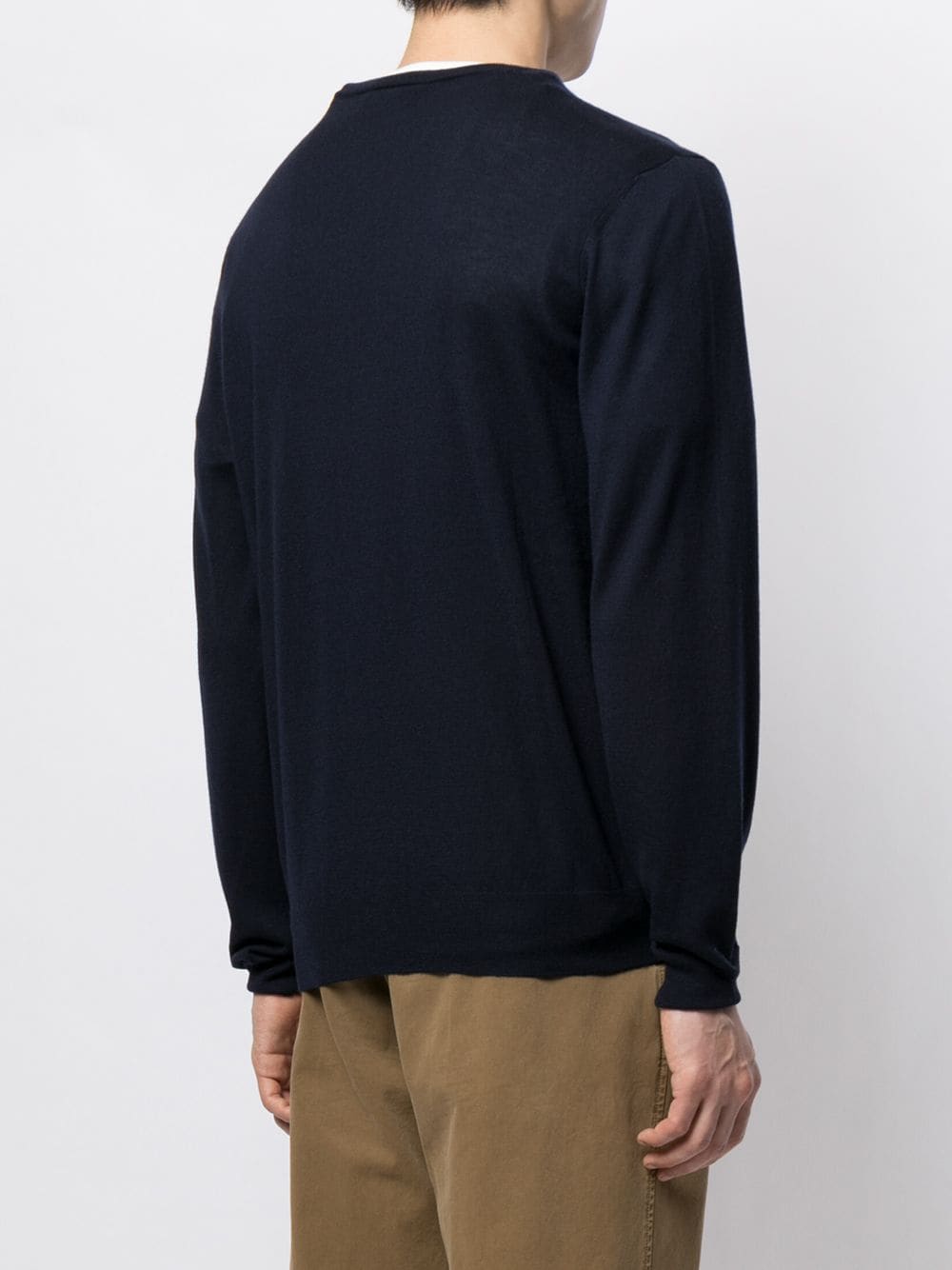 Shop Polo Ralph Lauren Long-sleeved Cashmere-knit Sweatshirt In Blue