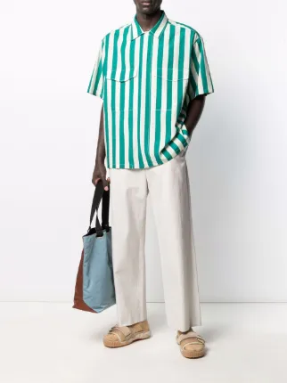 vertical-stripe short-sleeve shirt展示图