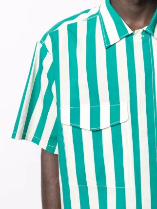 vertical-stripe short-sleeve shirt展示图