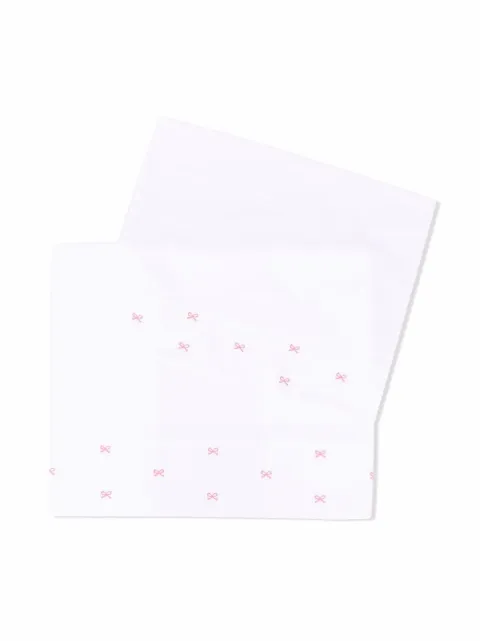 Little Bear embroidered-bow blanket