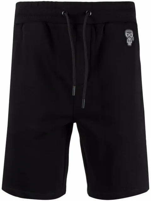 Karl Lagerfeld logo-tape drawstring track shorts