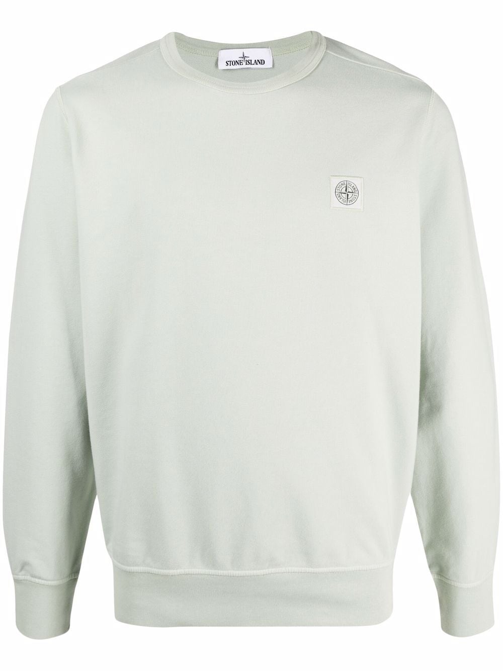 Stone Island Logo-patch Cotton Sweatshirt In Green