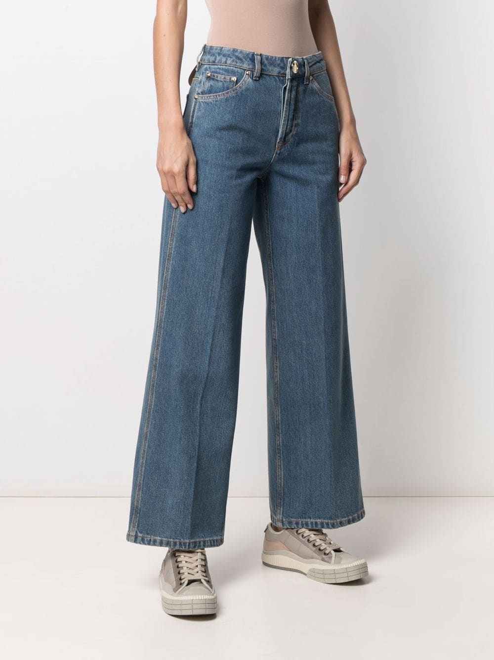 фото Lanvin укороченные джинсы широкого кроя