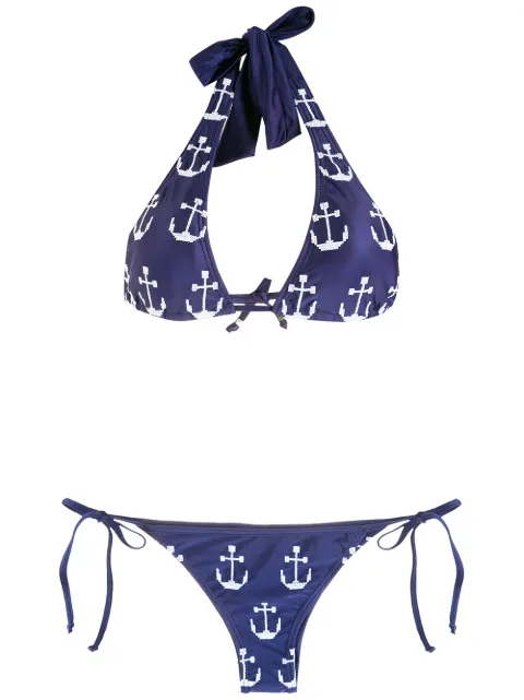 Amir Slama tie-fastening printed bikini set