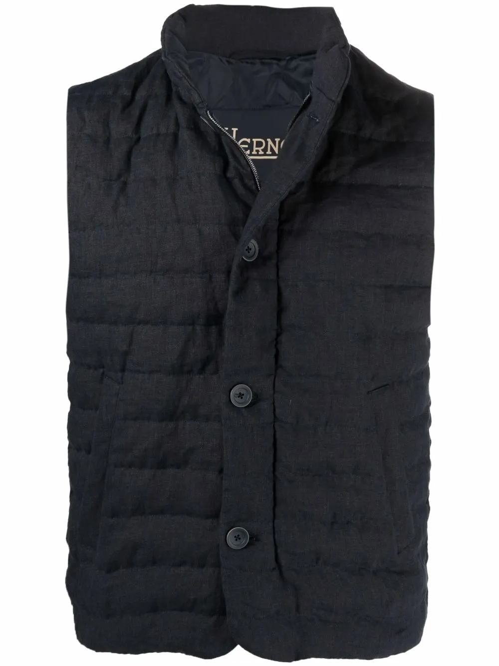 

Herno linen padded gilet - Blue