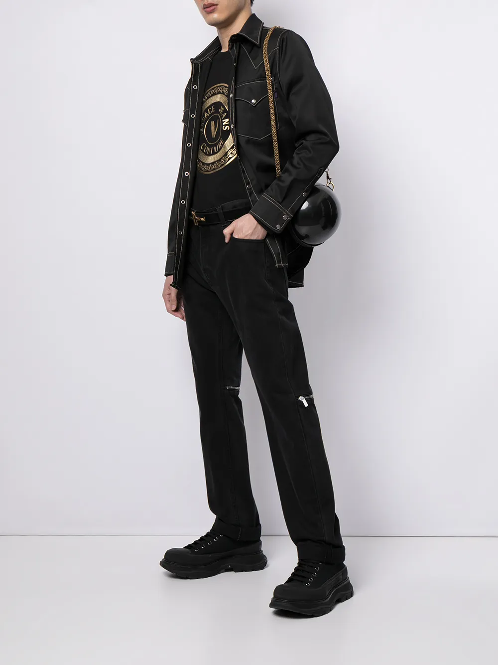 фото Versace jeans couture футболка с длинными рукавами и логотипом