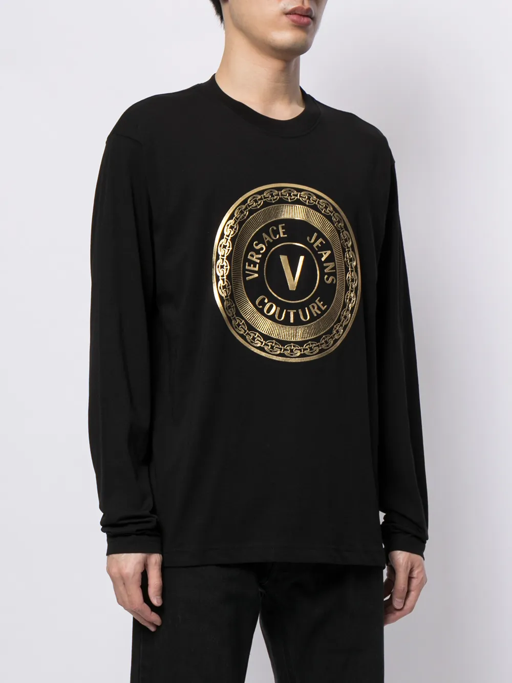 фото Versace jeans couture футболка с длинными рукавами и логотипом