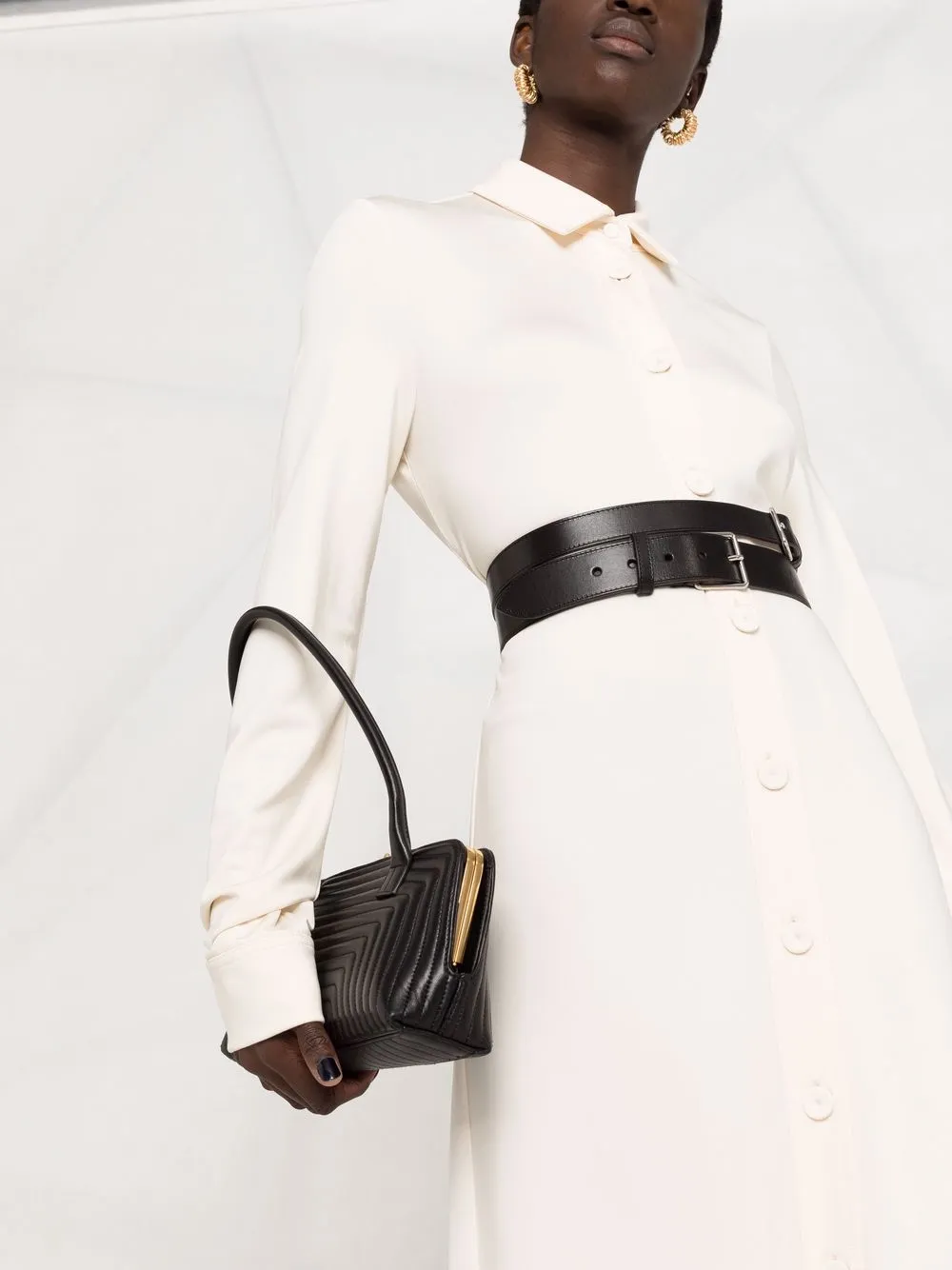 фото Jil sander платье-рубашка длины макси