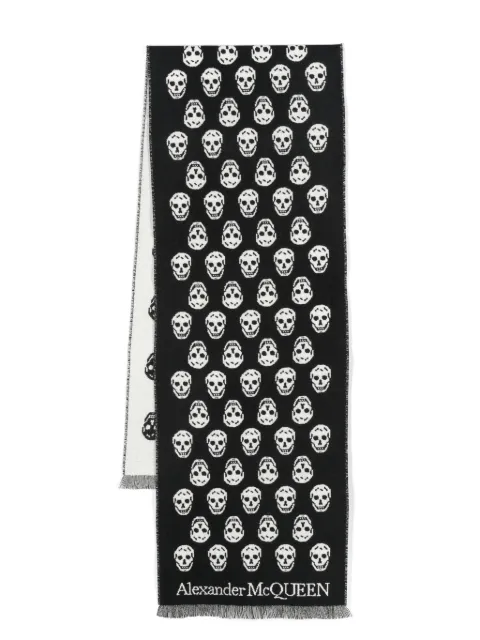 Alexander McQueen Skull reversible fringed scarf Women