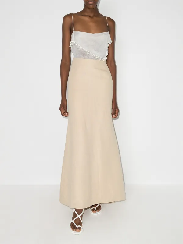 Rosie Assoulin Asymmetric Pearl Trim 