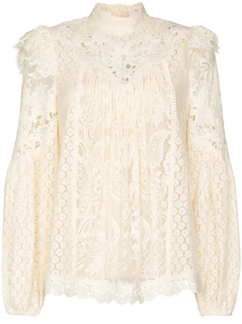 ZIMMERMANN Blusa Concert com sobreposição de renda
