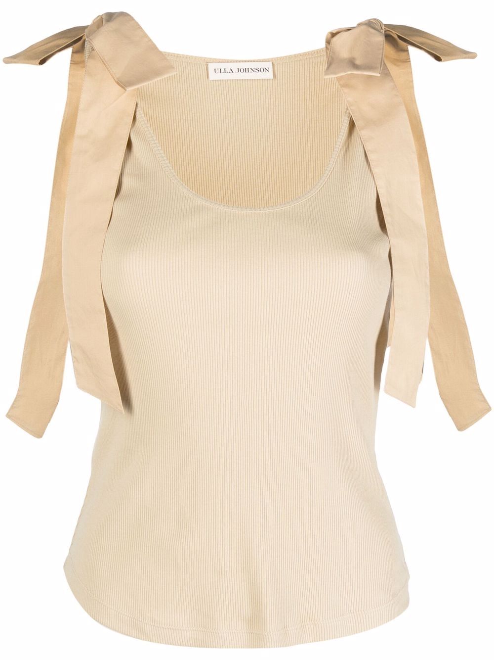 Ulla Johnson U-neck Tie-detail Vest In Neutrals