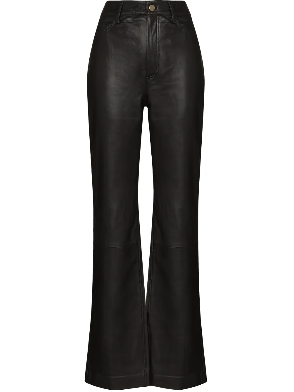 REMAIN Lynn leather straight-leg trousers - Black