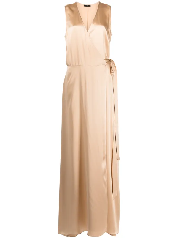 VOZ Frontwards Wrap Dress | Gold | FARFETCH