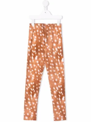 Shop Molo baby-fawn print leggings with 