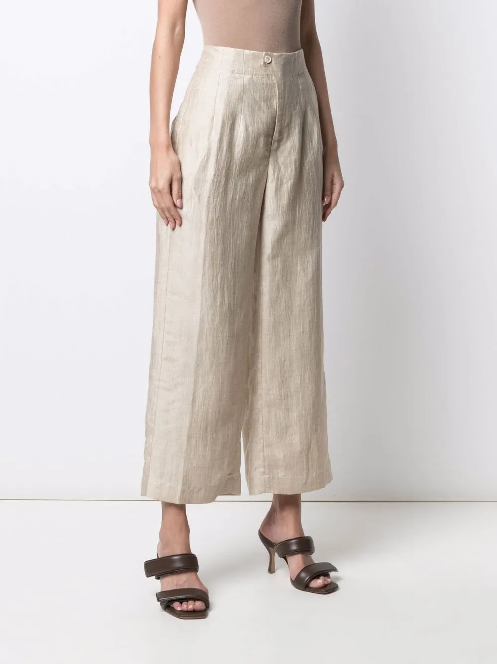 фото Gentry portofino фактурные укороченные брюки широкого кроя