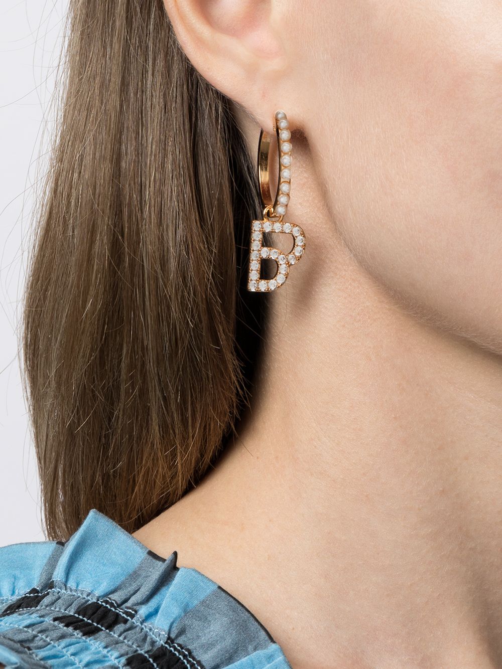 Shop Bapy By *a Bathing Ape® Logo-pendant Hoop Earrings In Gold