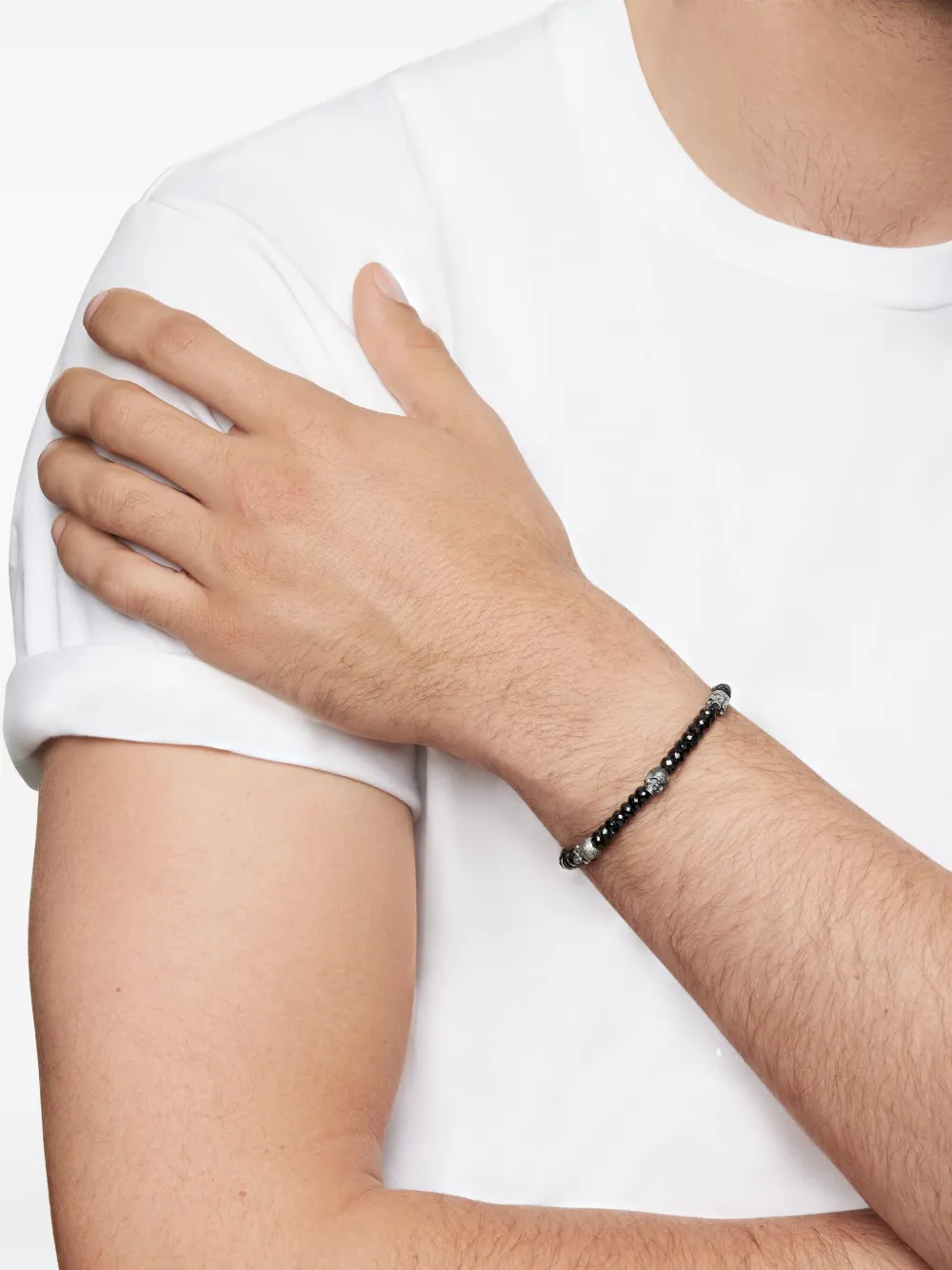 David Yurman sterling silver Memento Mori Skull Station bracelet (6mm) | Image 2