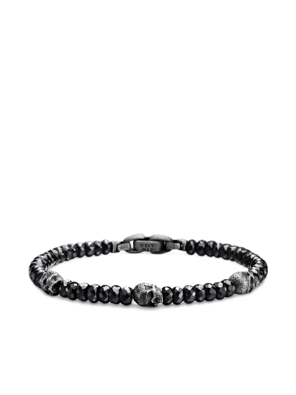David Yurman Memento Mori Skull Station オニキス ブレスレット 6mm スターリングシルバー - David Yurman Memento Mori Skull Station オニキス ブレスレット 6mm スターリングシルバー -