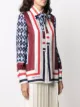 Valentino mix-print pussy-bow shirt